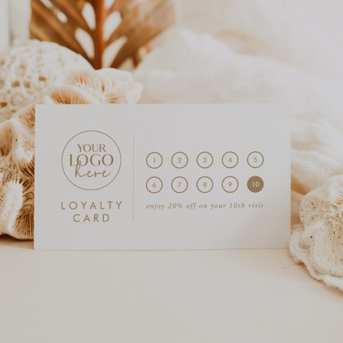 Chic Gold Typography Logo Business Reward 10 Punch Loyalty Card