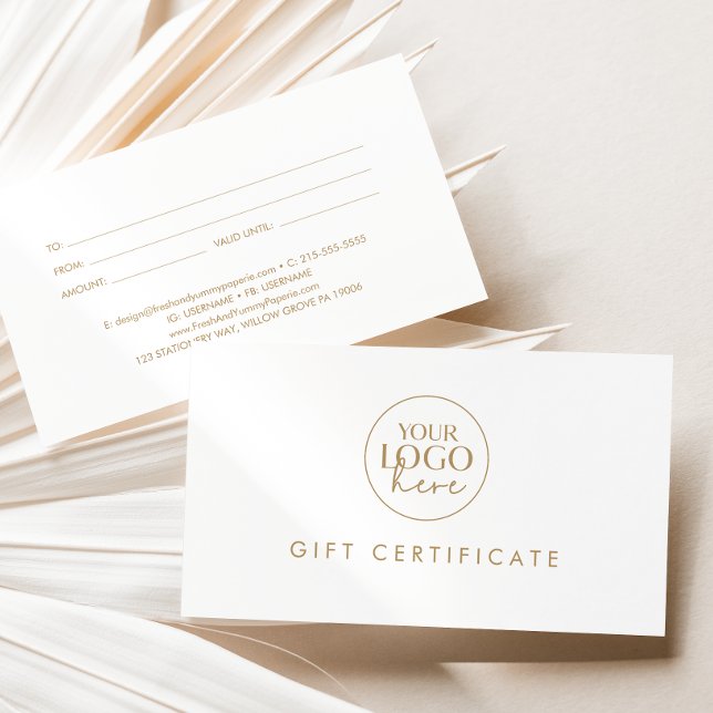 Chic Gold Typography Logo Gift Certificate (Creator Uploaded)