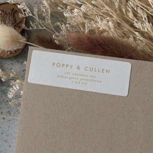 Chic Gold Typography Return Address Label