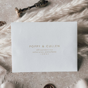 Chic Gold Typography Self-Addressed RSVP Envelope