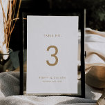 Chic Gold Typography Table Number<br><div class="desc">This chic gold typography table number is perfect for a modern wedding. The simple design features classic minimalist gold and white typography with a rustic boho feel. Customizable in any color. Keep the design minimal and elegant, as is, or personalize it by adding your own graphics and artwork. The card...</div>