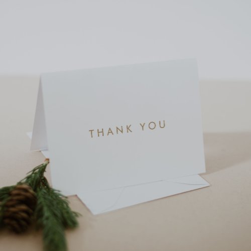 Chic Gold Typography Thank You Card