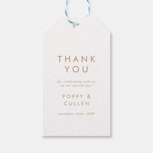 Chic Gold Typography Thank You Favor Gift Tags