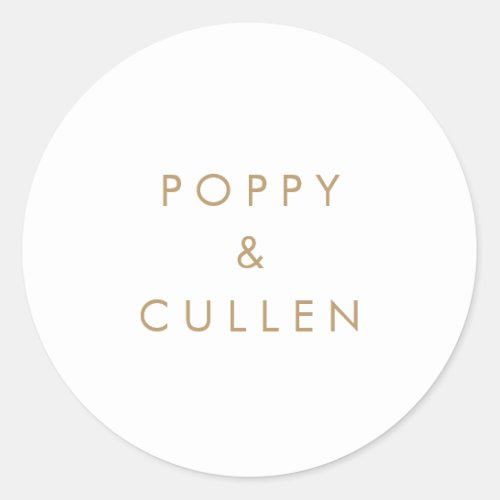 Chic Gold Typography Wedding Envelope Seals