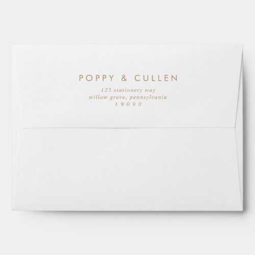 Chic Gold Typography Wedding Invitation Envelope