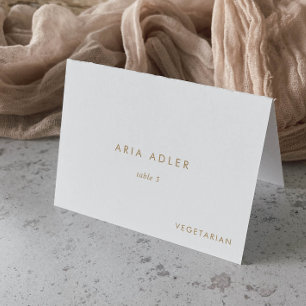 Chic Gold Typography Wedding Menu Option Table Number