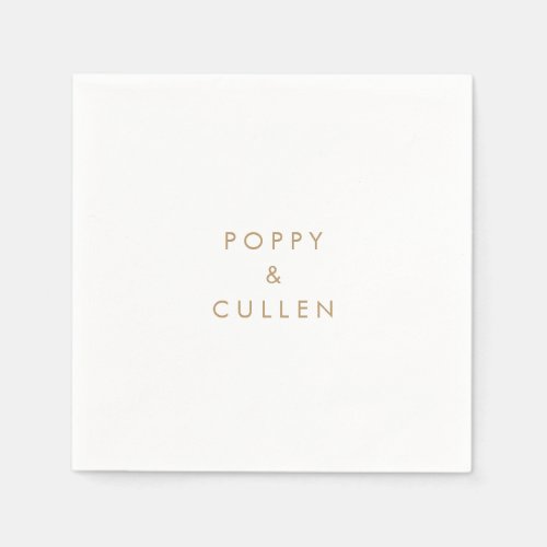 Chic Gold Typography Wedding Napkins