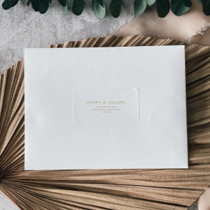 Chic Gold Typography Wedding RSVP Address Labels