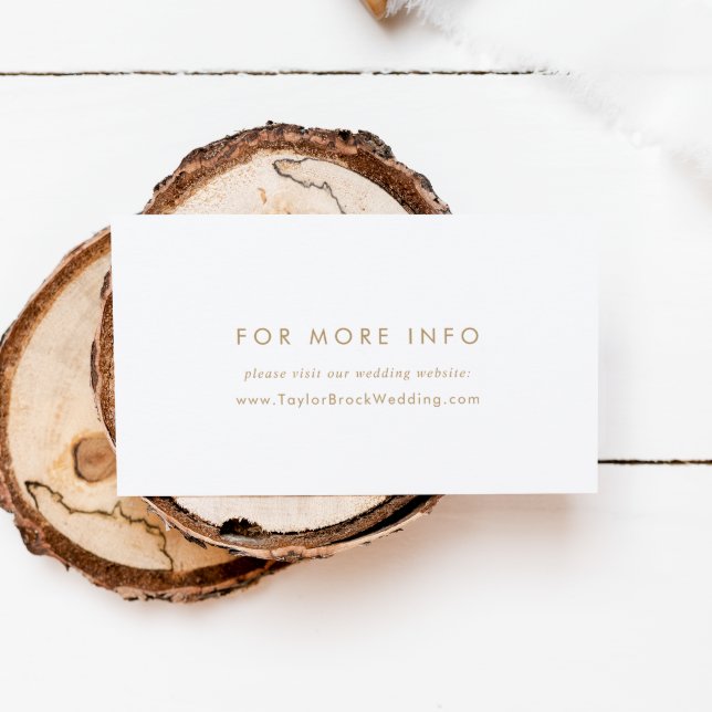 Chic Gold Typography Wedding Website Enclosure Card (Creator Uploaded)