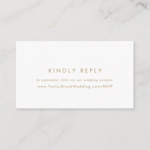 Chic Gold Typography Wedding Website RSVP Enclosure Card
