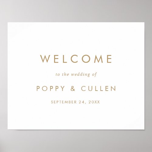 Chic Gold Typography Wedding Welcome Poster