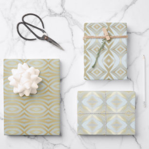 Chic Gold Varied Patterned Wrapping Paper Sheets