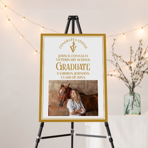 Chic Gold Veterinary School Photo Graduation Party