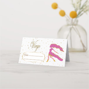 Chic Gold Virgo Zodiac Birthday Place Card