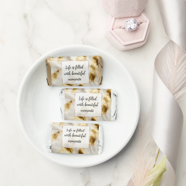 Chic Gold White Cowhide  Hershey's Miniatures (Wedding)