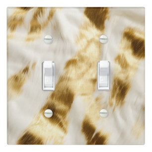 Chic Gold White Cowhide Western  Light Switch Cover