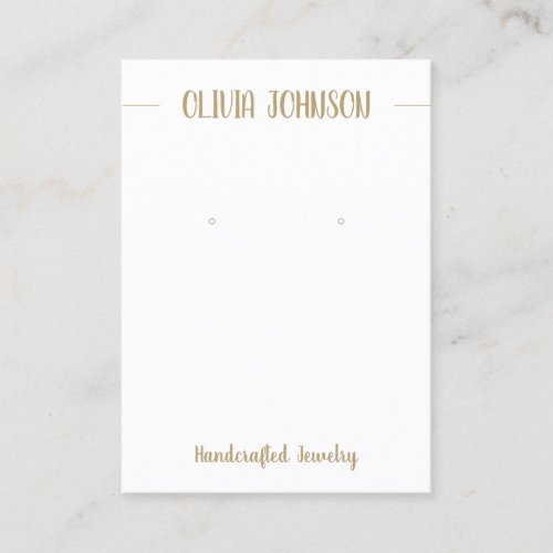 Chic Gold White Jewelry Earring Display Business Card