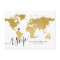 Chic Gold World Map with Heart RSVP Postcard