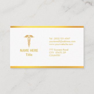 Chic Golden Caduceus Medical Business