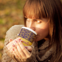 Chic Golden Flowers purple pattern | personalized