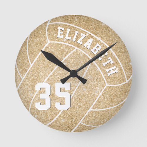 chic golden girls volleyball personalized round clock