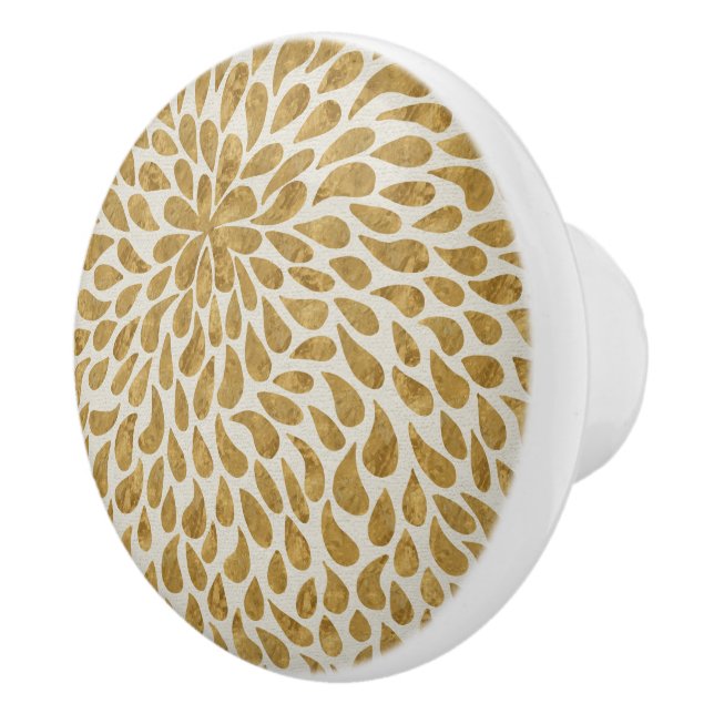 Chic Golden Raindrops Pattern Ceramic Knob (Right)
