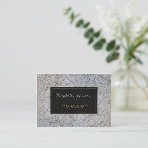 Chic Golden spotted Fur Animal Print Photo Business Card