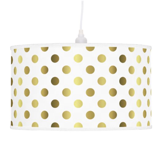 Chic Golden Yellow Polka Dots Hanging Lamp (Right)