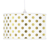 Chic Golden Yellow Polka Dots Hanging Lamp (Back)