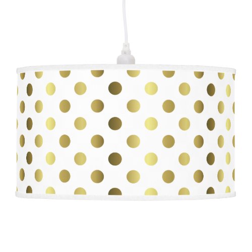 Chic Golden Yellow Polka Dots Hanging Lamp