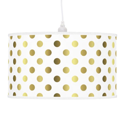 Chic Golden Yellow Polka Dots Hanging Lamp (Left)
