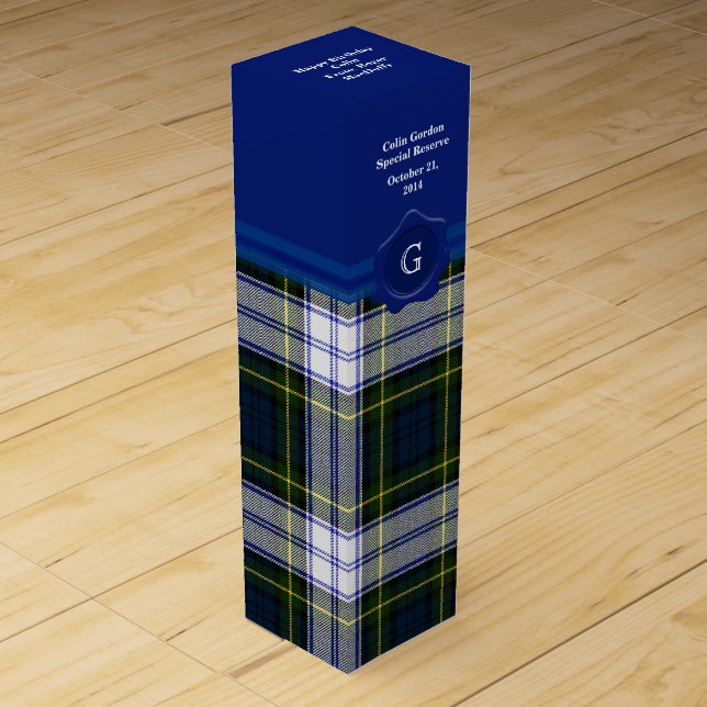 Chic Gordon Dress Plaid Custom Wine Box (Front)