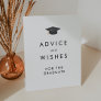 Chic Grad Cap Advice and Wishes Graduation Pedestal Sign