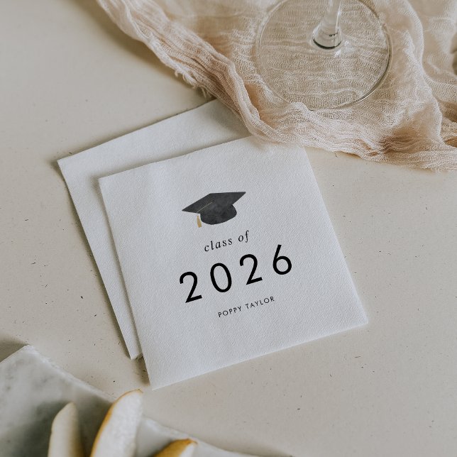 Chic Grad Cap Class of 2026 Graduation Napkins (Chic Grad Cap Class of 2026 Graduation Napkins)
