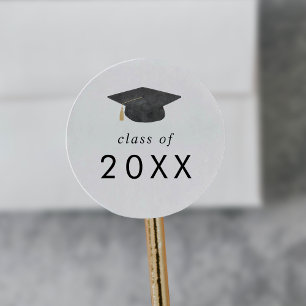 Chic Grad Cap Class Year Graduation Sticker