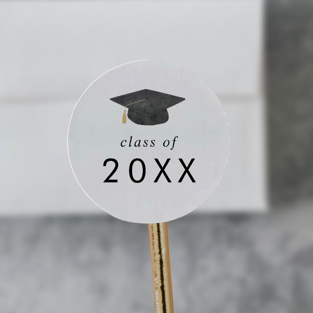 Chic Grad Cap Class Year Graduation Sticker (Creator Uploaded)