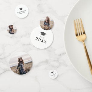 Chic Grad Cap Congrats Grad Graduation Photo Confetti