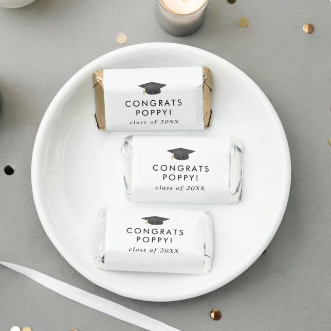Chic Grad Cap Congrats Grad Name Graduation Hershey's Miniatures (Chic Grad Cap Congrats Grad Name Graduation Hershey's Miniatures)