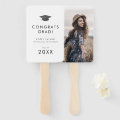 Chic Grad Cap Congrats Grad Photo Graduation Hand Fan | Zazzle