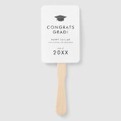 Chic Grad Cap Congrats Grad Photo Graduation Hand Fan | Zazzle