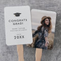 Chic Grad Cap Congrats Grad Photo Graduation Hand Fan | Zazzle