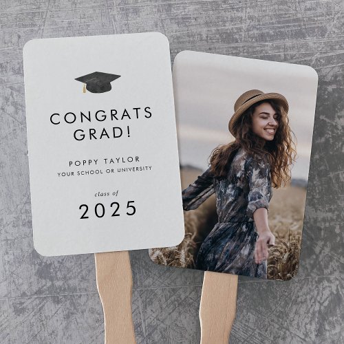 Chic Grad Cap Congrats Grad Photo Graduation Hand Fan