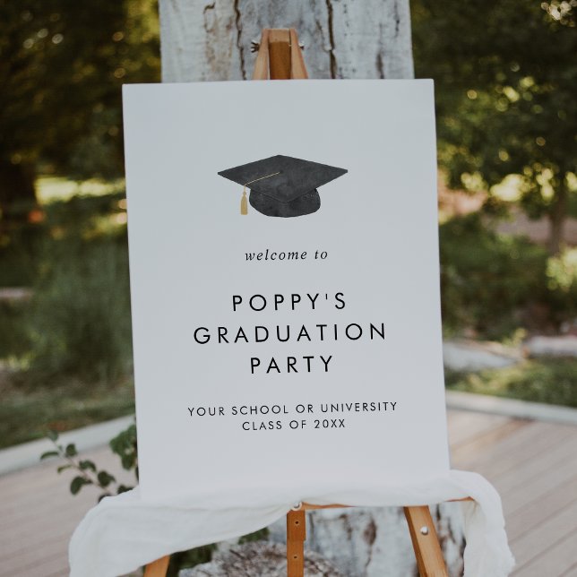Chic Grad Cap Graduation Party Welcome Foam Board (Creator Uploaded)