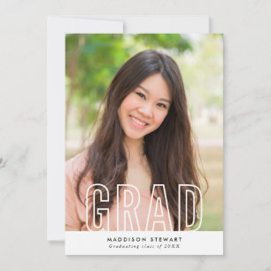 CHIC GRAD modern photo outline type overlay Invitation