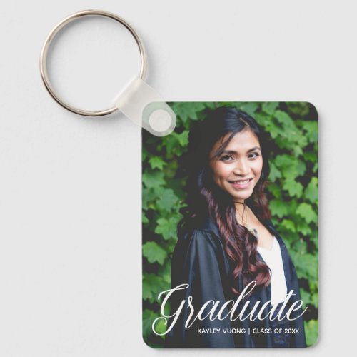 Chic Graduate 2024 Graduation Senior Photo Custom Keychain