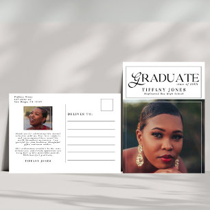 Chic Graduate Magazine Photo Graduation Thank You Postcard