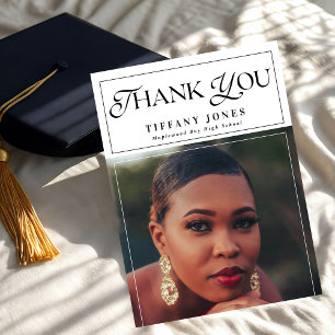 Chic Graduate Magazine Photo Graduation Thank You Postcard