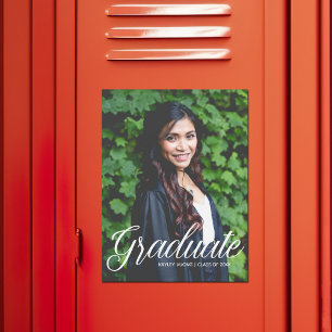 Chic Graduate Photo 2026 Announcement Magnet