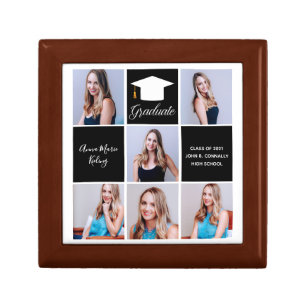 Chic Graduate Photo Collage Custom Graduation Gift Box