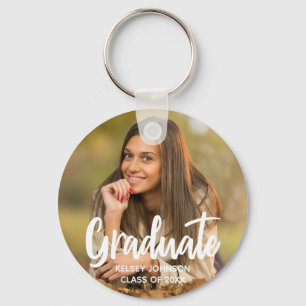 Chic Graduate Photo Customized Graduation Keepsake Keychain